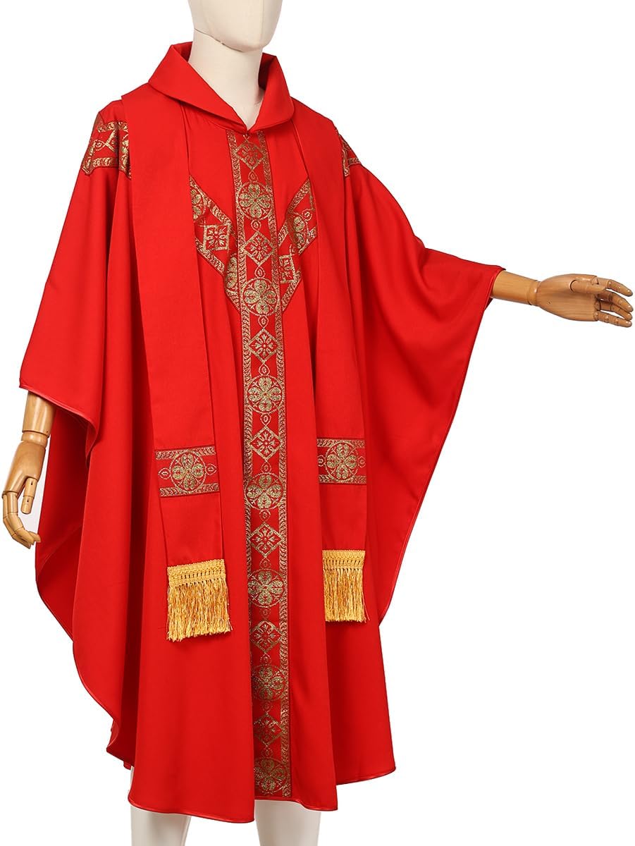 Church Catholic Priest Chasubles Vestments for Church Mass Vestments Robe with Stole