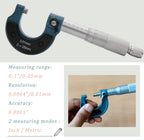 0-1 Micrometer, Outside Micrometer 0-1, 0-1" Range, 0.0004" Graduation, +/-0.0001" Accuracy Premium Precision Machinist Tool