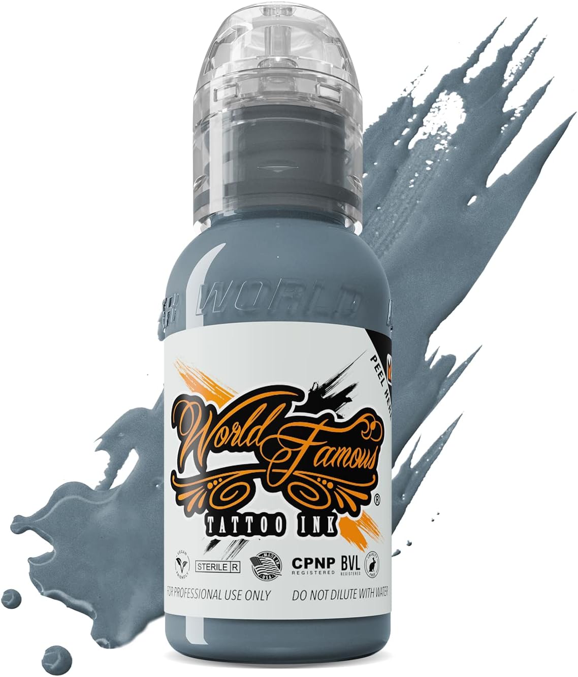 World Famous Grey Tattoo Ink, Vegan and Professional Ink, Made in USA, Pancho Pastel Grey #2 1 oz