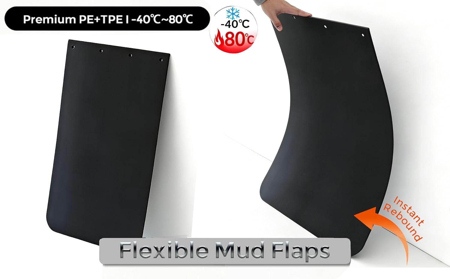 24" x 24" Mud Flaps for Semi Trucks 1/5" Thick Mud Flaps Universal Mudflaps Semi Trailer 2 Pack