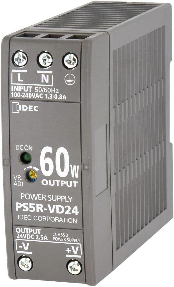 AC/DC DIN Rail Power Supply (PSU), Switching, 1 Output, 60 W, 24 VDC, 2.5 A