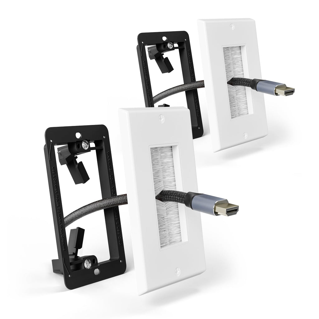 LEENUE Brush Wall Plate with Mounting Bracket, Cable Pass Through