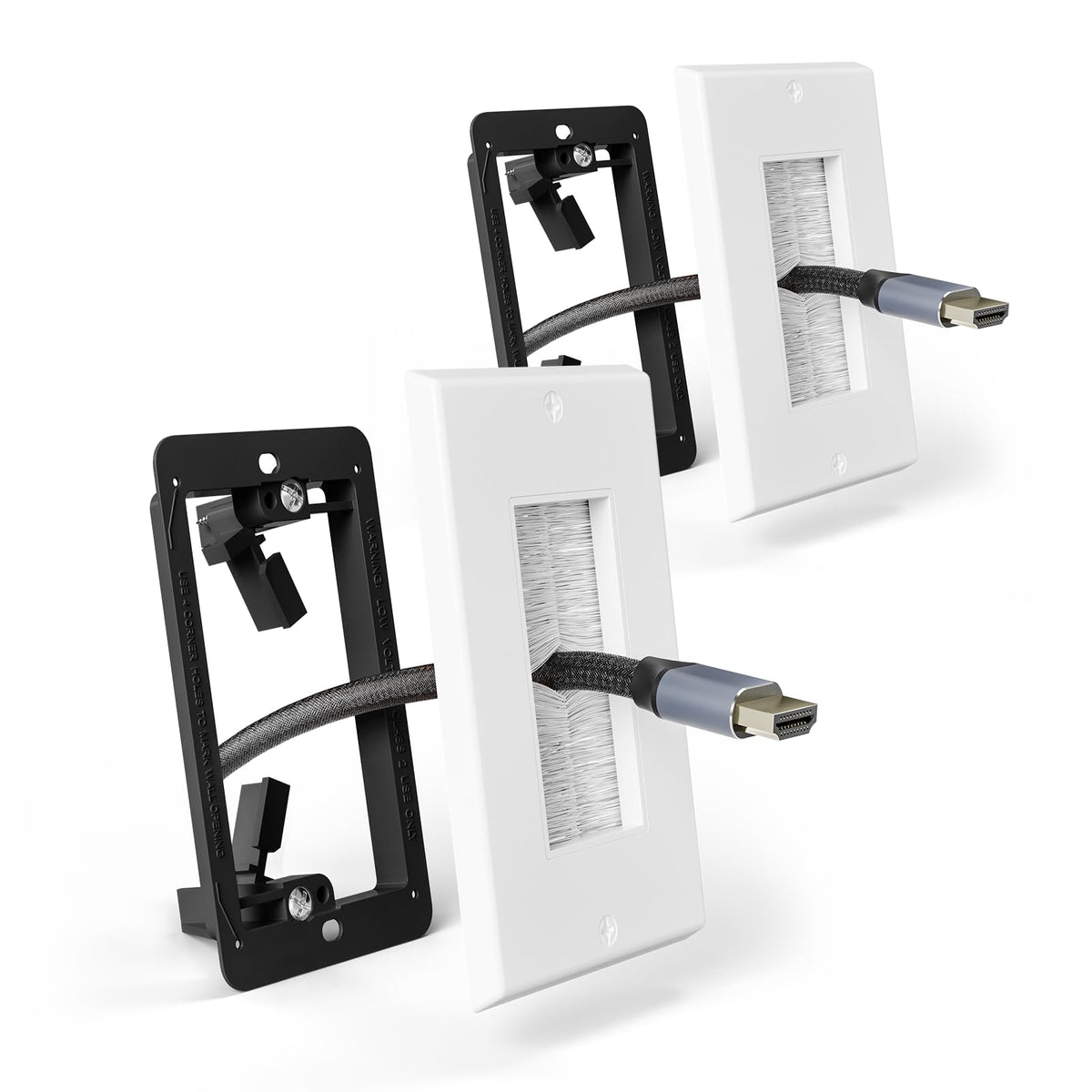 LEENUE Brush Wall Plate with Mounting Bracket, Cable Pass Through