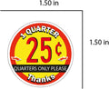 Price Sticker for Gumball Candy Vending Machines .25 Cent - 1 Quarters Price Decal, Round Vending Labels 1.50"