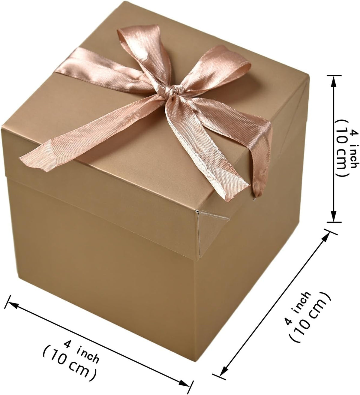Gift Box with Lid for present, 12pcs, Gold, 4"×4"×4"