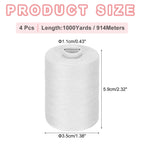 4 Spool Sewing Thread, White 1000 Yards/Spool