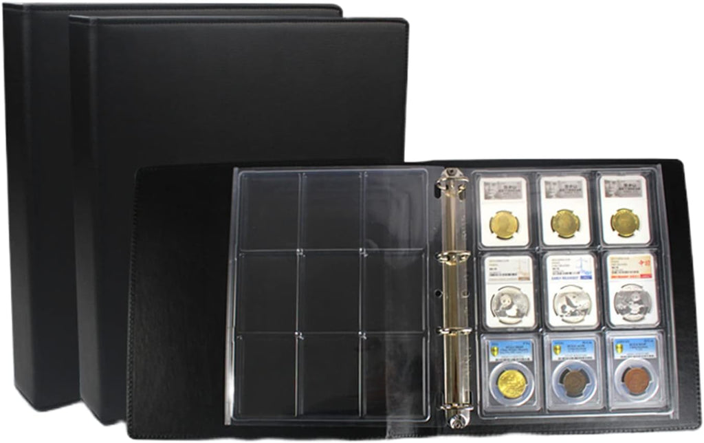 Coin Slab Binder with 2 Sheets Coin Slab Sleeves for PCGS NGC | Coin Slab Storage Certified Holder