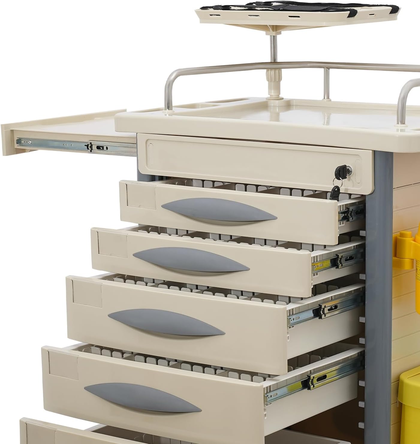 5-Tier Medical Cart, Medical Rolling Storage Crash Cart with Wheels & Drawers, Mobile Medical Utility Cart with