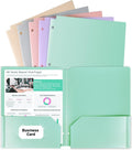 3 Hole Pocket Folders, 5 Pcs Pastel Color, Plastic Folder for 3 Ring Binder | Heavy Duty, with Pockets, 3-Hole