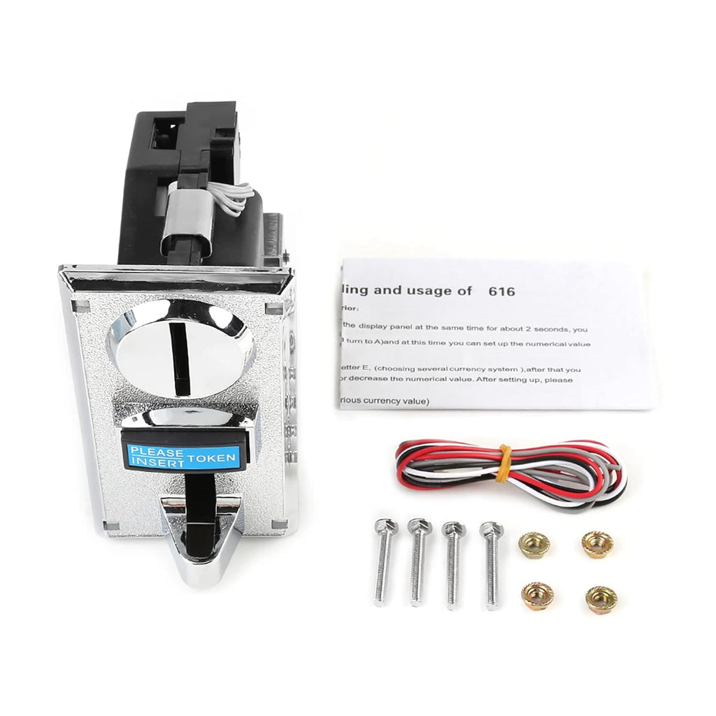 Coin Acceptor Support 6 Kinds of Coins, CPU Multi Coins Acceptor Selector, Programmable for Arcade Video Games