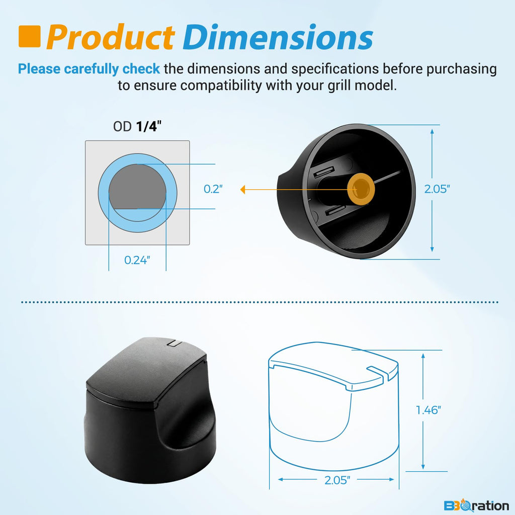 6-Pack Grill Control Knobs for Charbroil Performance Replacement Parts