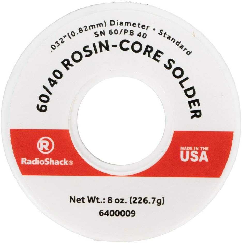 RadioShack SnPb 60/40 Rosin-Core Solder, 0.062" Diameter - 8.0 oz. Spool