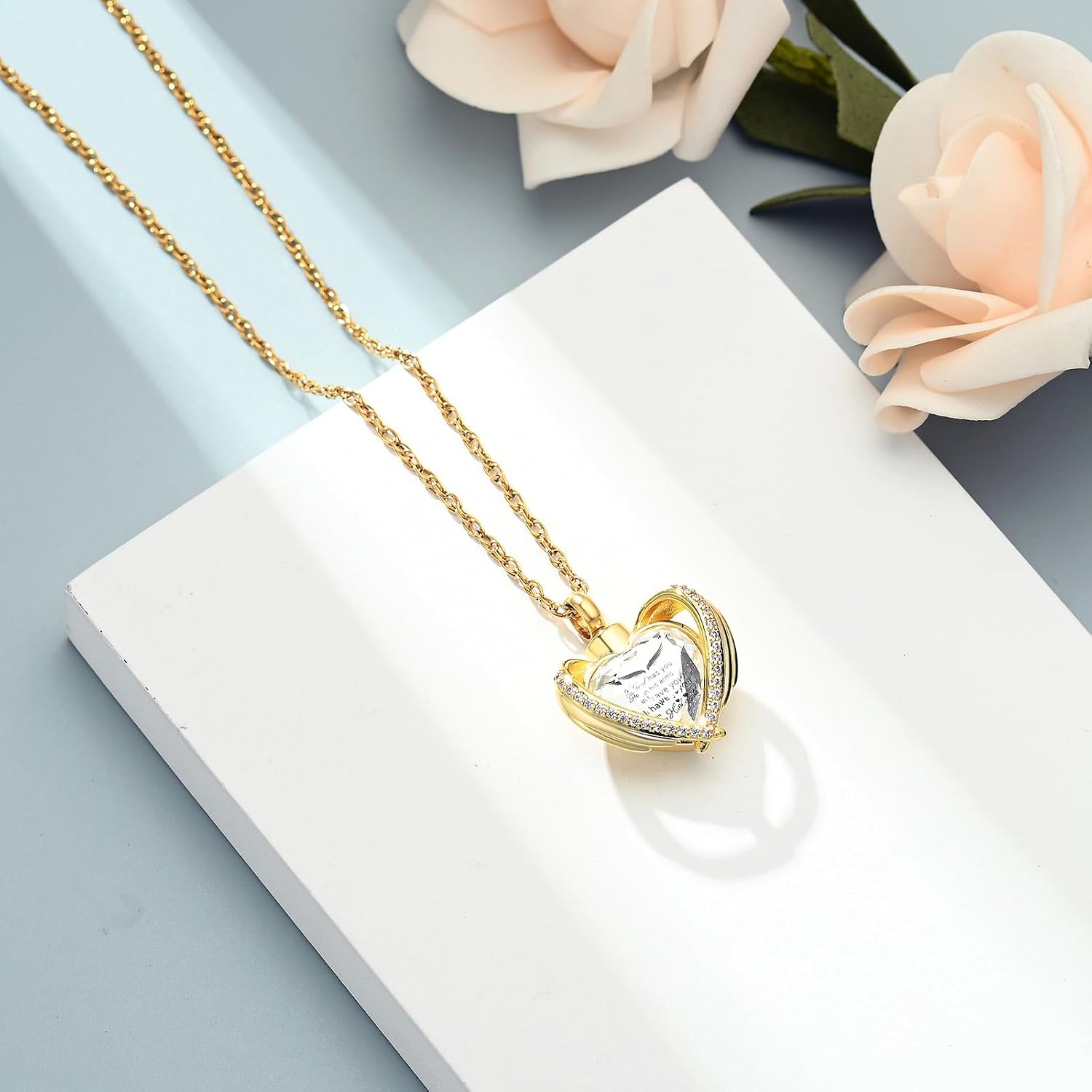 Cremation Heart Urn Necklace Ashes Jewelry for Women Men Keepsake Pendant Memorial Locket Ash Holder