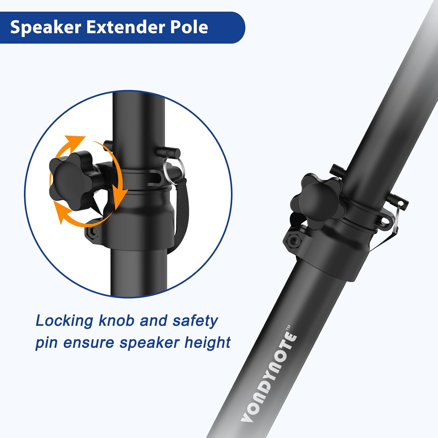 2-Pack Extend Subwoofer Poles Only Fit Subs with 35mm Pole Mount | 32.8"-51.1" Height Adjustable, 35mm Pole Mount