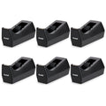 Desktop Tape Dispenser, Black, Weighted Base, 6 Pack