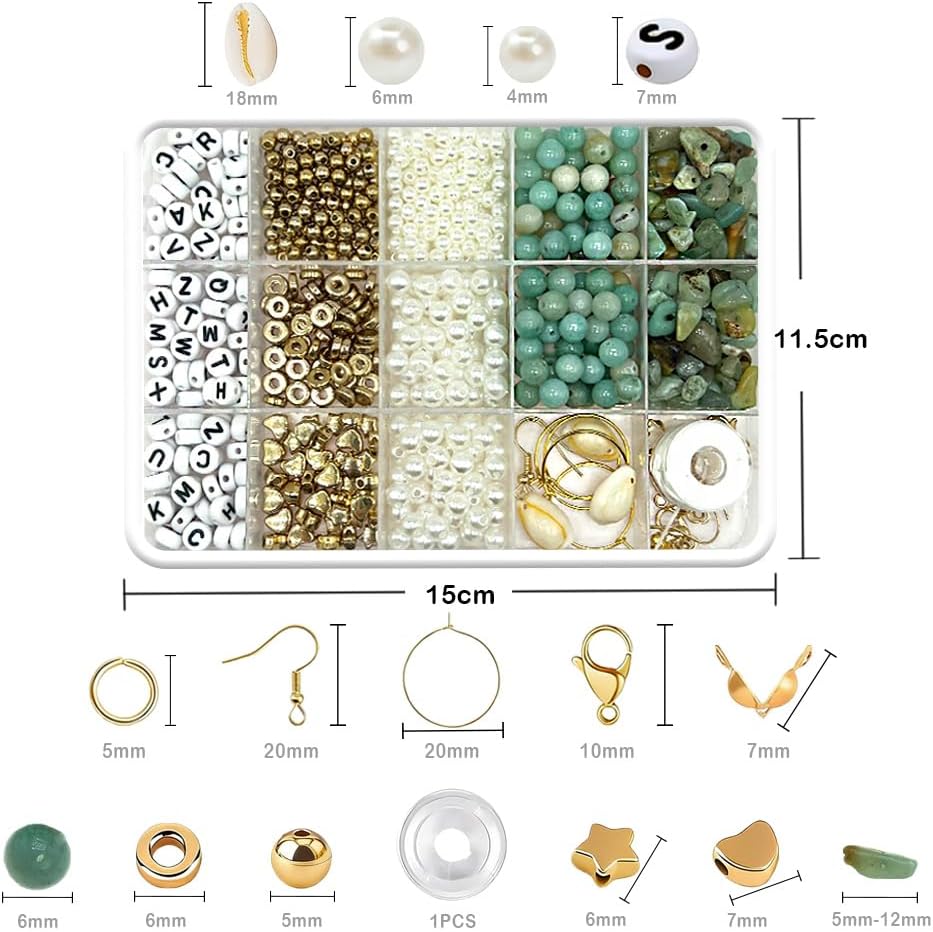 Jewelry Making Supplies Kit Natural Stone Beads for Irregular Gemstone Beading with for DIY Craft Bracelet Necklace