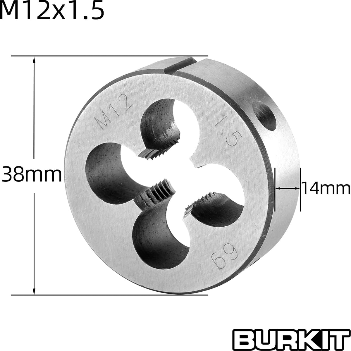 Burkit M12 X 1.5 Tap and Die Set Right Hand