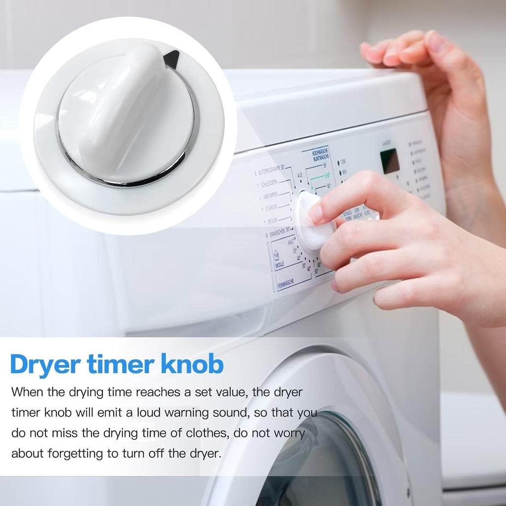2PCs WE1M654 Dryer Timer Control Knob Compatible for GE Dryers DBSR463EG1WW, DBSR463EG2WW, DBSR463EG3WW, DBSR463EG4WW, DBSR463EG5WW, DBSR463EG6WW, DBSR463EG7WW New Version