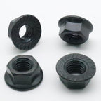 20Pcs M8 x 1.25mm Flange Nut, Carbon Steel Thread Hardware Nuts Serrated Flange Lock Nuts Metric Hex Flange Nuts Bright Finish (Black)