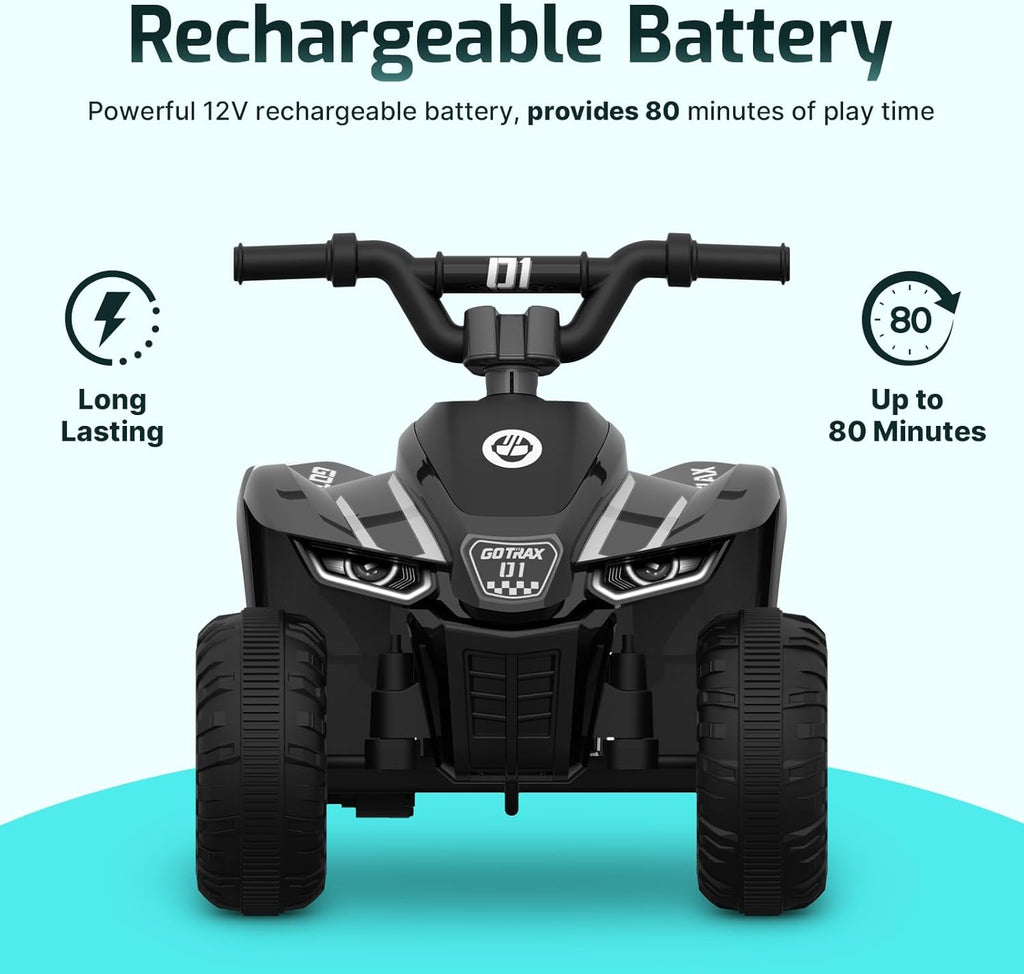 Gotrax Ride on Toy for Toddlers 1.5-4, 12V Battery for 80Mins, Max 1.5MPH | Safe Replaceable Lead-acid Battery