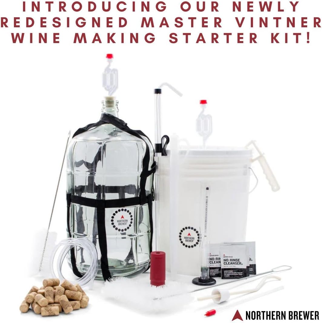 Wine Making Starter Kit – Complete Home Fermentation Equipment for 6 Gallons – Compatible with Wine Recipe Kits