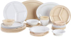 Kingline Oval Platter, Heavy Duty Melamine Dish for Serving, 12" x 9", 12 Count, Tan