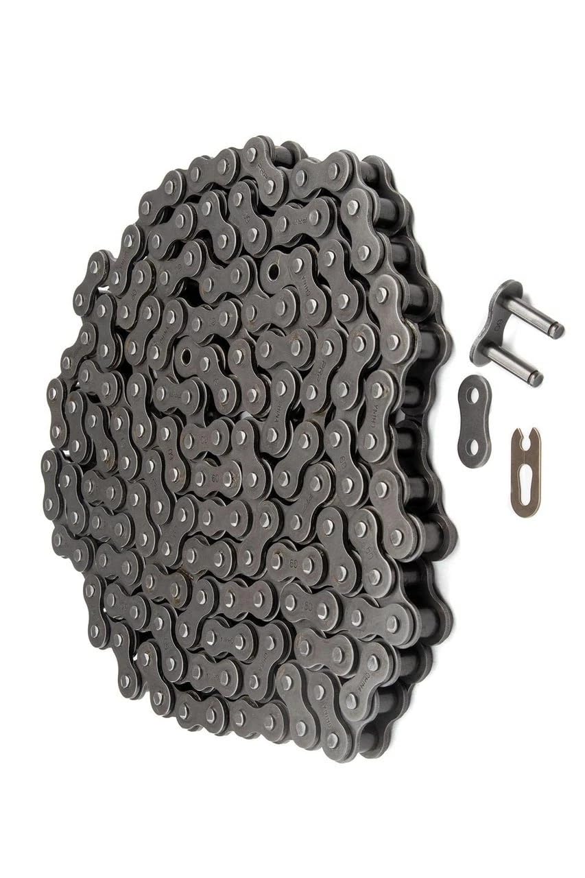 #120 Riveted Roller Chain 10FT Roll with Connecting Link 120-1R-10FT