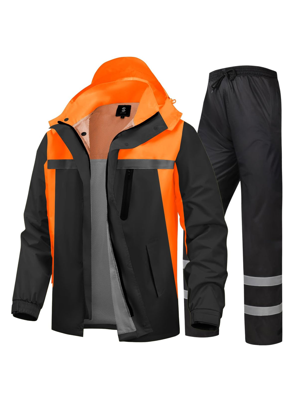 Men's High Visibility Reflective Work Rain Suit Orange XL