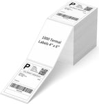 4" x 6" Fanfold Direct Thermal Labels, 1000 Per Stack, White Perforated Shipping Labels Compatible with Zebra, Elton