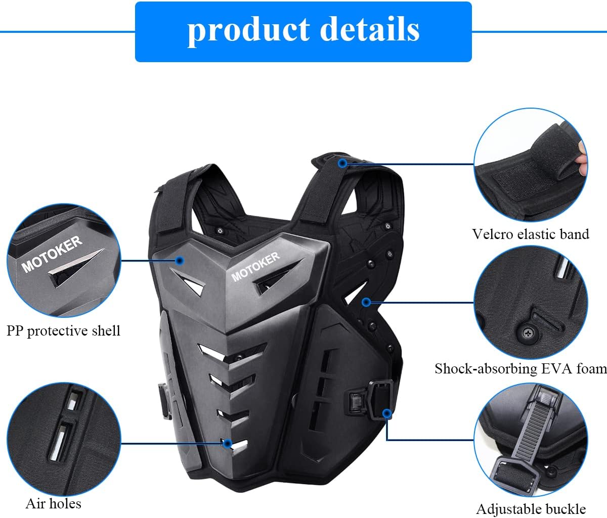 Adult Youth Motocross Chest Protector Riding Armor Vest Dirt Bike Back Protector Motorcycle Racing