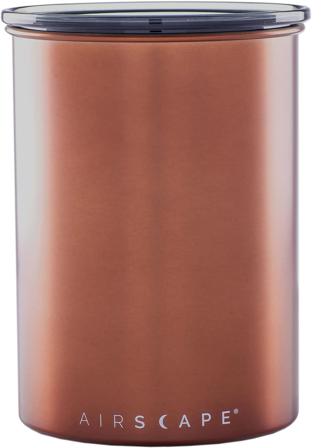 Airscape Airless Coffee Storage | 500g | Brushed Copper | Container | US Patented Inner Plunger Lid REMOVES Excess
