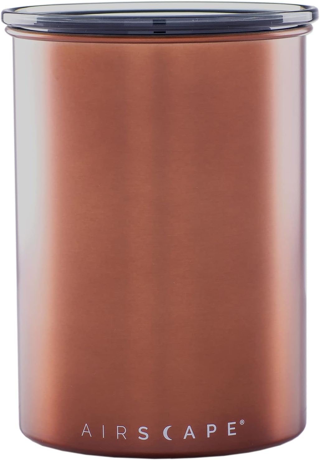 Airscape Airless Coffee Storage | 500g | Brushed Copper | Container | US Patented Inner Plunger Lid REMOVES Excess