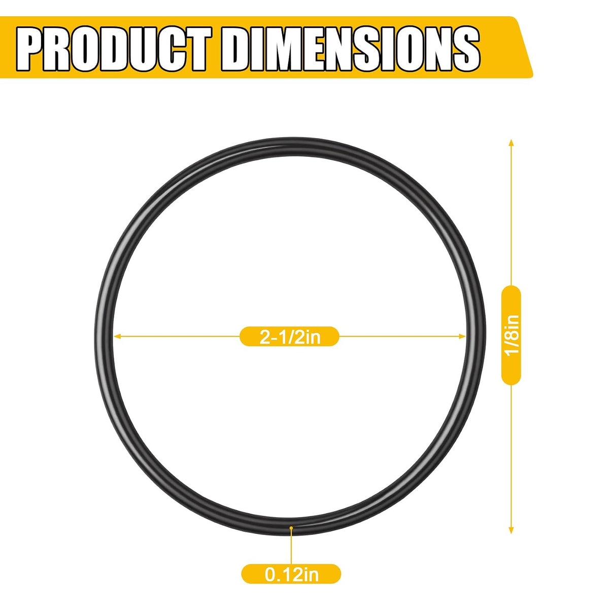 230 Buna-N O-Ring,70A Durometer,2-1/2" ID x 1/8" OD, Black,10-Pack