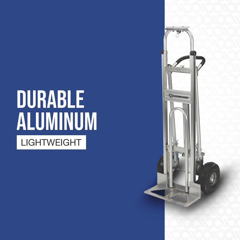 3-in-1 Aluminum Hand Truck and Platform Cart, 550-Lb. Upright | 770-lb. platform capacity, 10in. pneumatic wheels