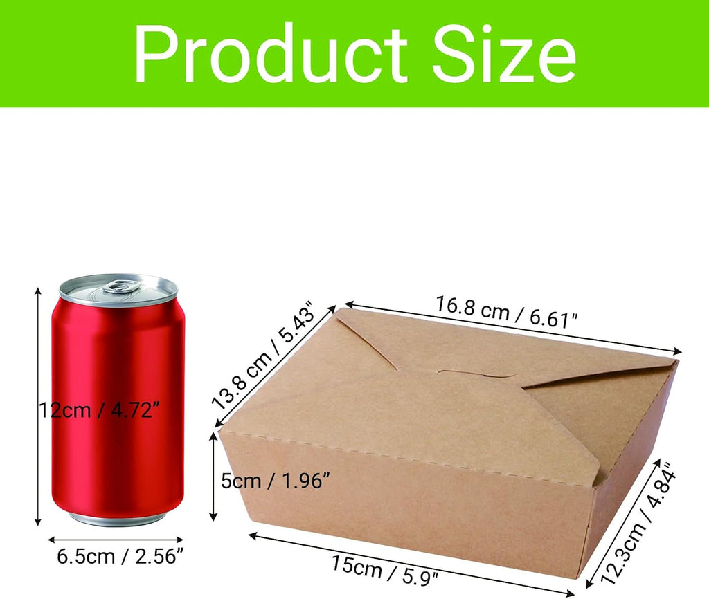 50 Pack Kraft Take Out Food Boxes, 36OZ Paper To Go Boxes