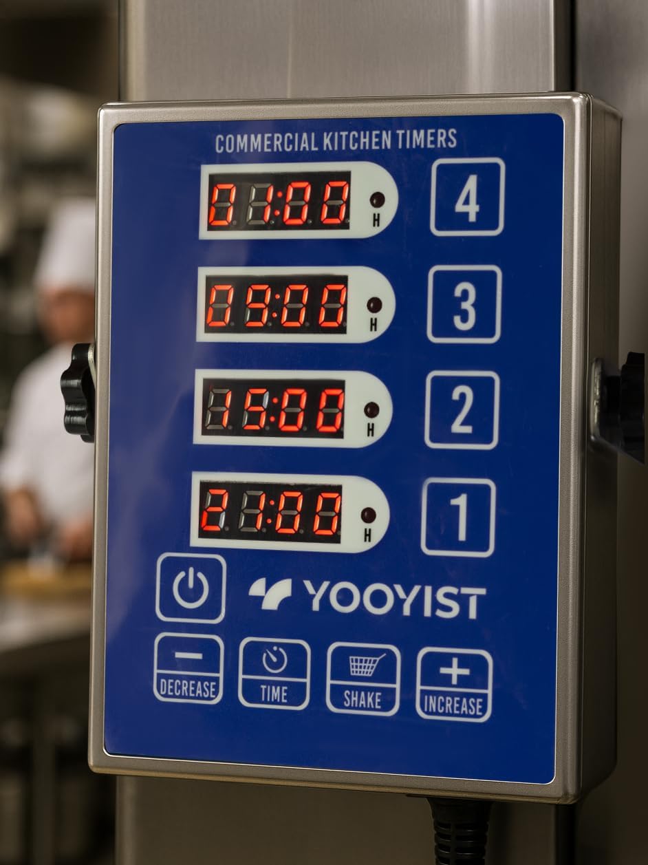 Commercial Kitchen Timer 4 Channel Digital Loud Alarm Cook Timer