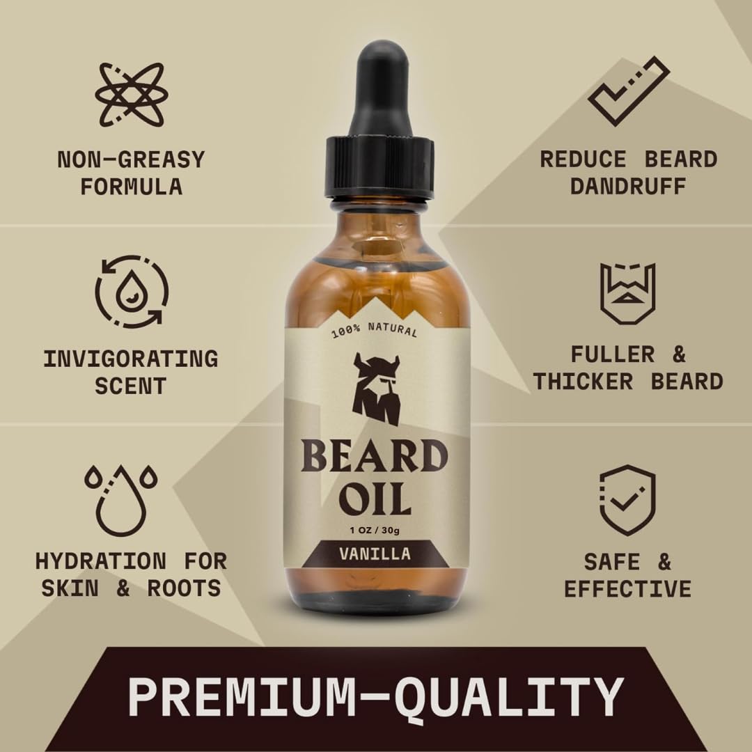 Beard Oil and Balm - Leave in Beard Conditioner - Tames, Styles, Softens, and Moisturizes Beards and Mustache - Made