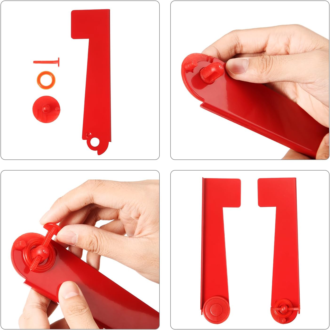 Mailbox Replacement Flag Kit - Stainless Steel Red Flag with Self Stick Mailbox Number Stickers Sheet (Black