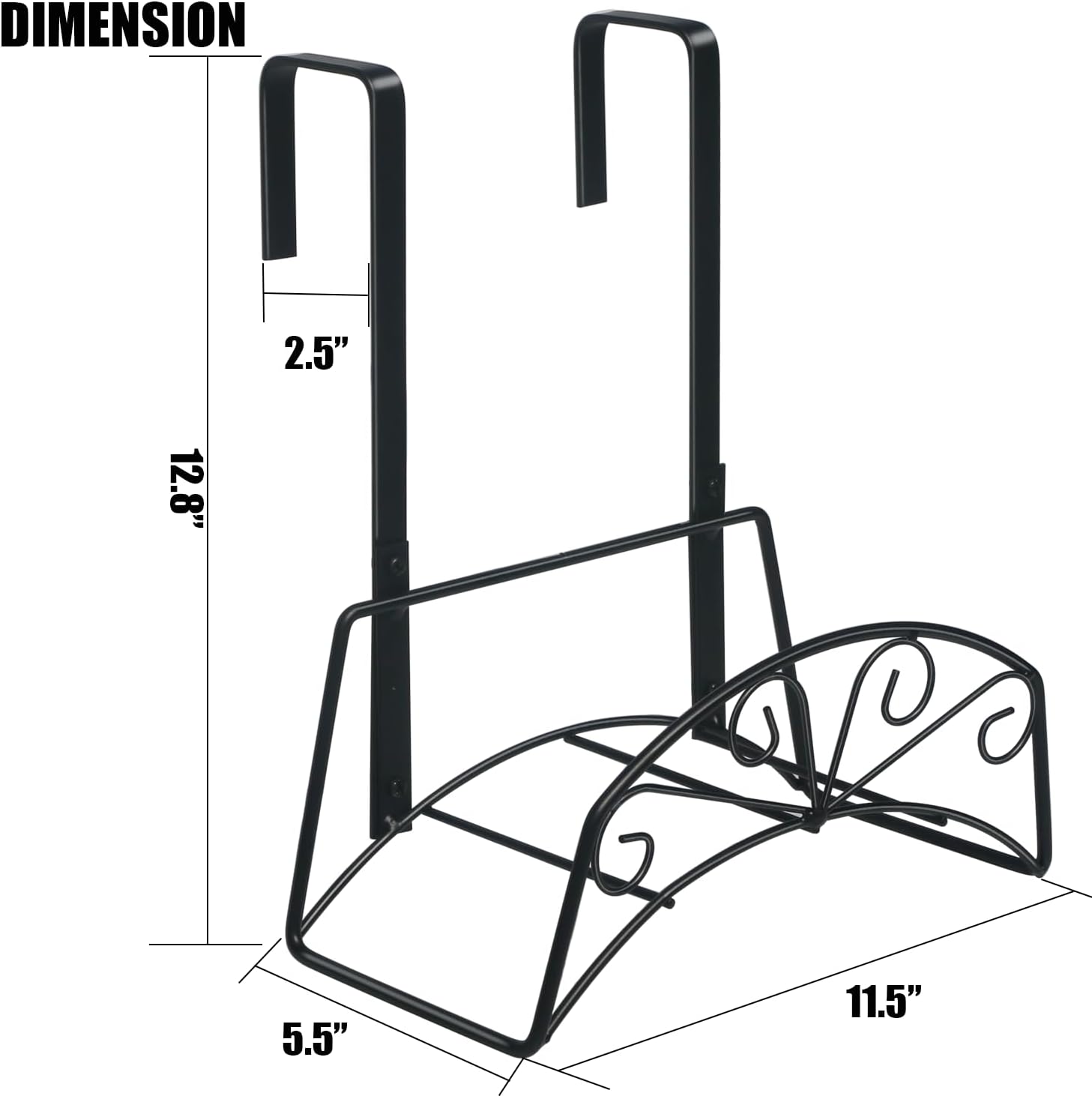 Garden Hose Holder for Outside Yard Hang Over the Door and Fence, Holds Up to 150Ft, Black