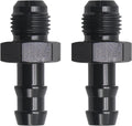 2PCS 6AN Male Flare to 3/8“ Hose Barb Straight Fitting Adapter, Aluminum Fuel Line Connector Work for Fitting Fuel Line (Black)