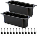 2 Pcs Plastic Bottle Holder for Ice Bins with 12 Bottle Pourers