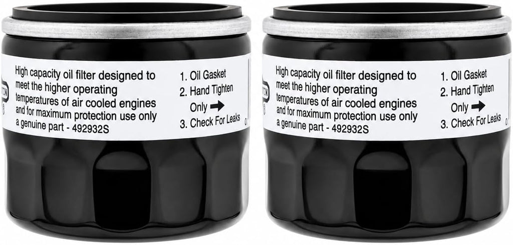 Briggs & Stratton 2 Pack Oil Filter, Genuine Replacement Part 492932, Compatible with Lawn Mower