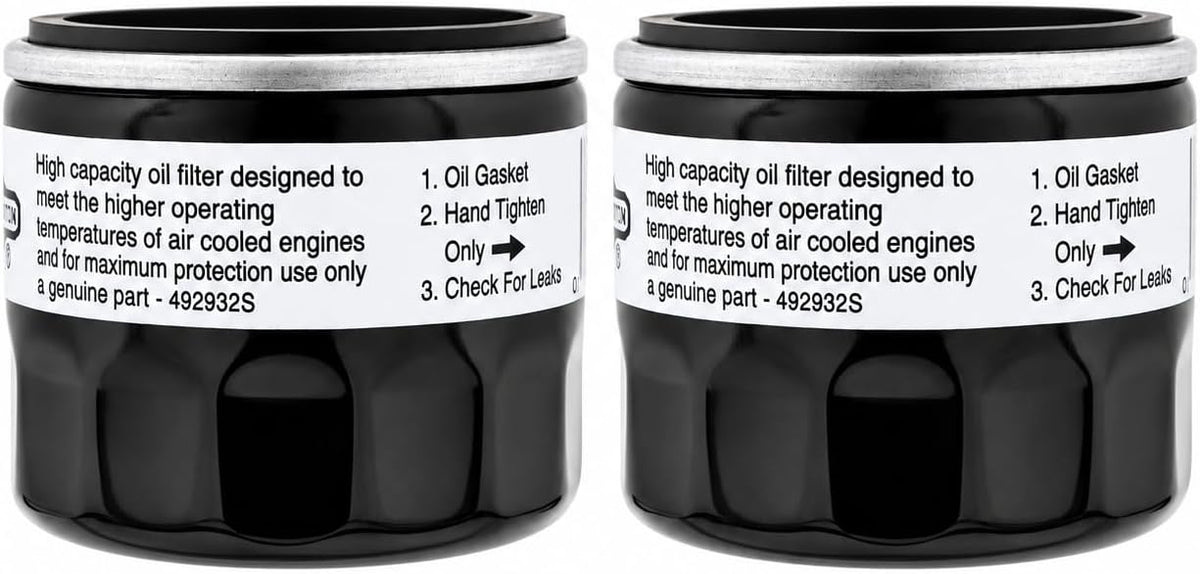 Briggs & Stratton 2 Pack Oil Filter, Genuine Replacement Part 492932, Compatible with Lawn Mower