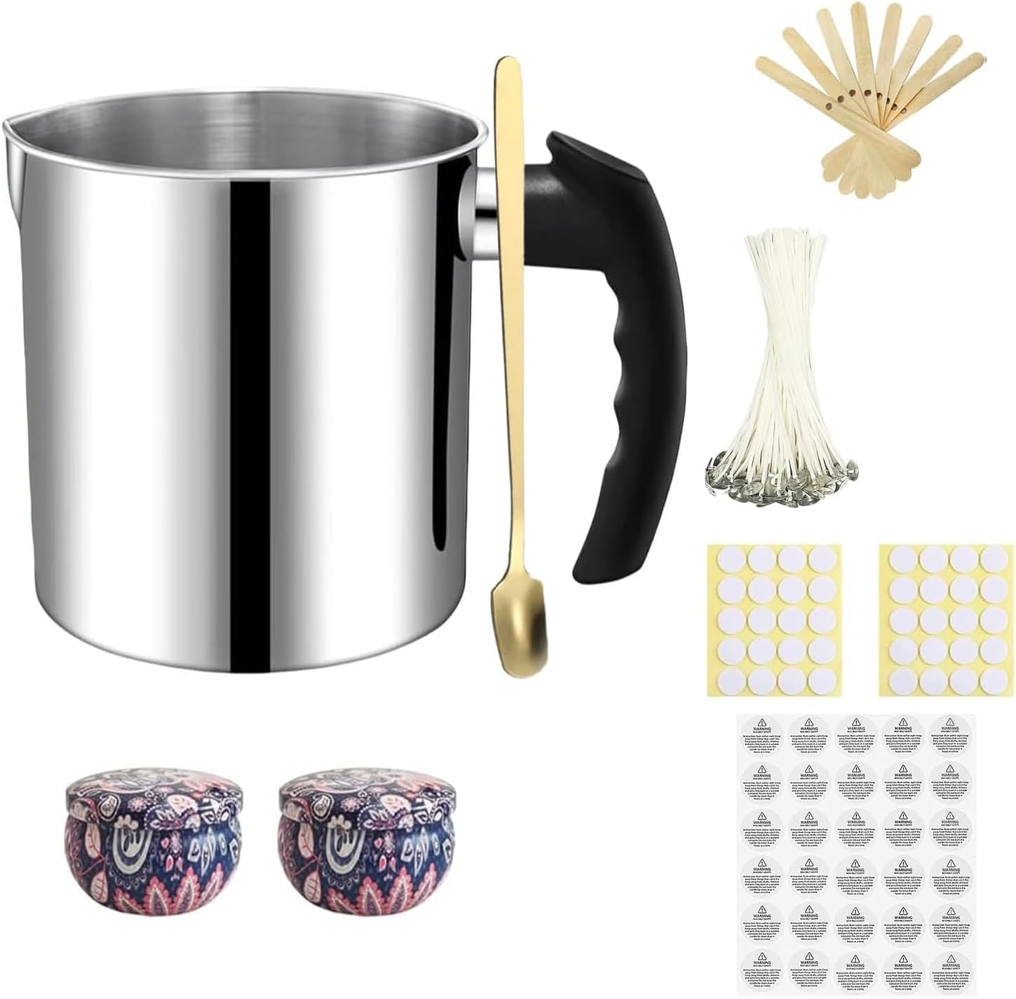 Candle Making Pouring Pot, 1300ml Wax Pouring Pot Candle Making Pitcher with Heat-Resistant Handle and Dripless