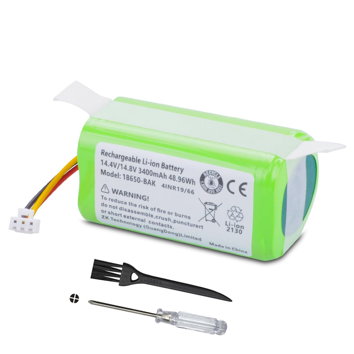 Replacement Battery for iHome iHRV2 Eclipse AutoVac, for iHome AutoVac