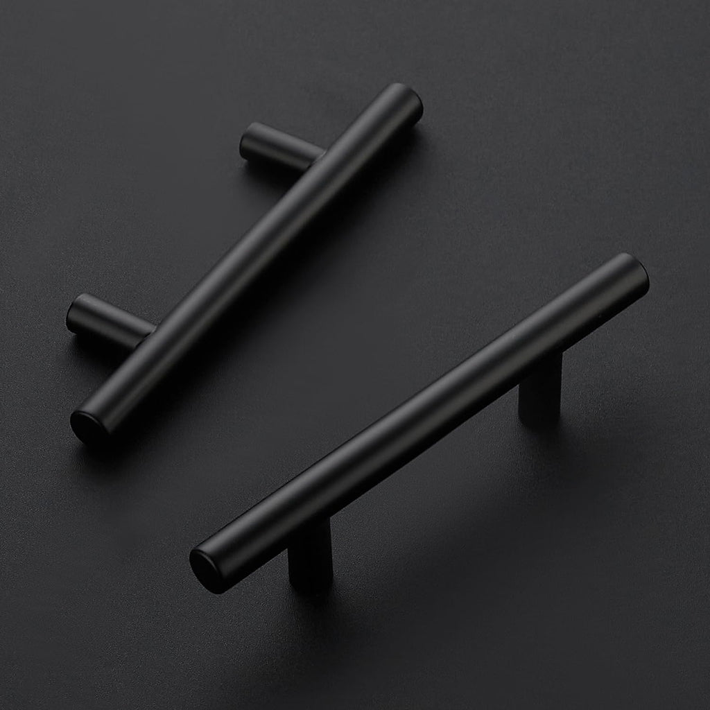 Matte Black Cabinet Handles,Round T Pulls,2-1/2 Inch,20 Pack