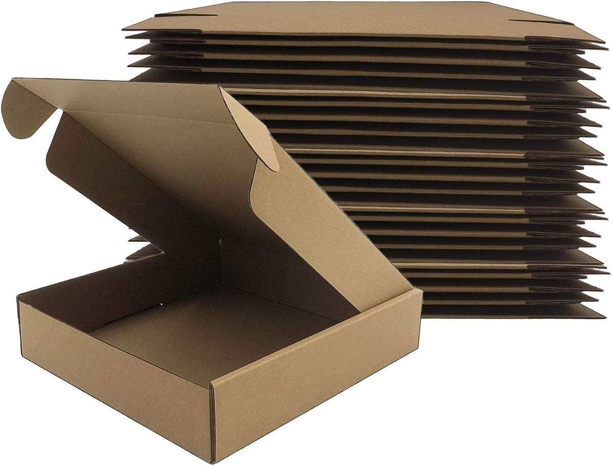9x9x2 inches Shipping Boxes Set of 25, Brown Corrugated Packaging Mailers