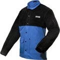 Welding Jacket Split Leather Sleeves | Premium Flame Resistant Cotton Body Hybrid Welder Jackets Clothes