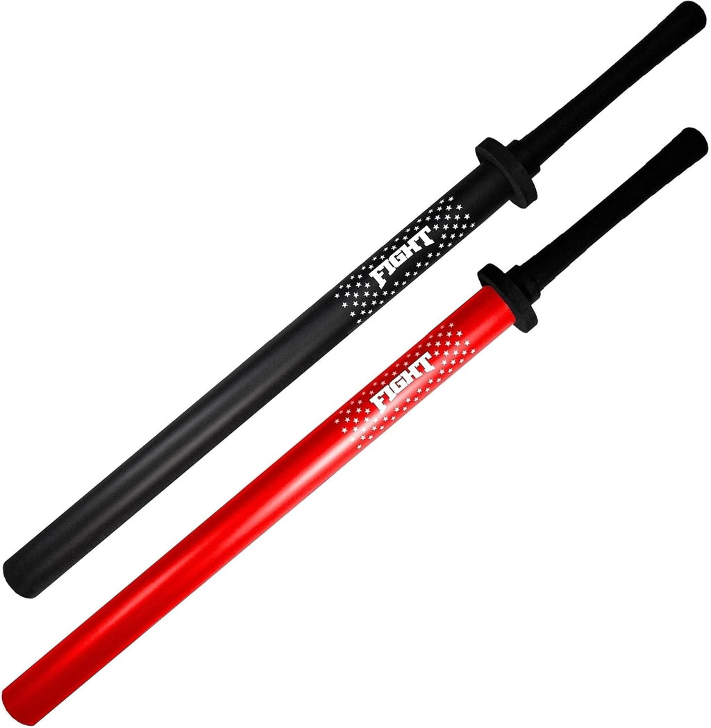 Foam Practice Swords, Training Sparring Stick Set, 2 Pack 35" with Carry Bag