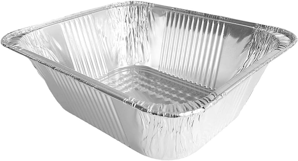 Half-Size (1/2) 4" Extra-Deep Alumium Foil Steam Table Roaster Pans with Lids - Disposable Containers Great for